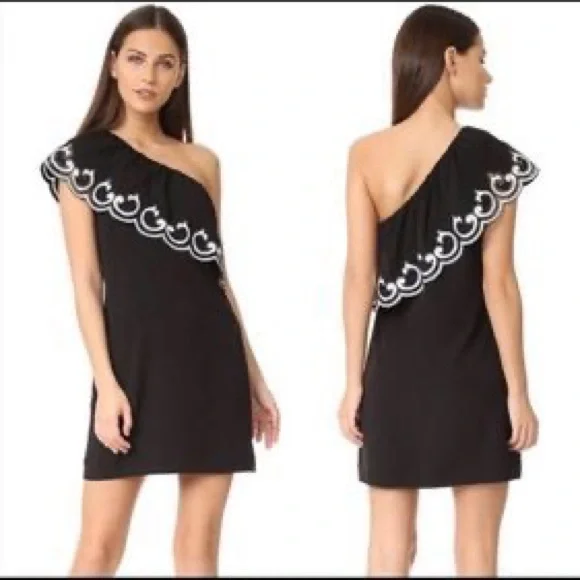 Ramy Brook Darla Lace-Trim One-Shoulder Dress - Picture 2 of 7